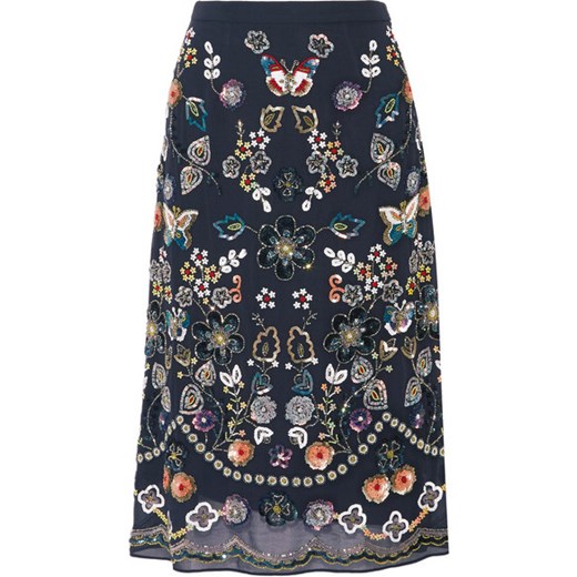 Embellished georgette skirt Needle & Thread   NET-A-PORTER