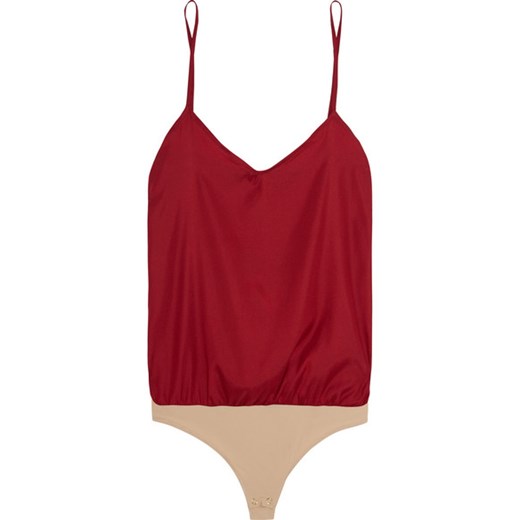 Cecile stretch-silk bodysuit  czerwony Body Editions  NET-A-PORTER