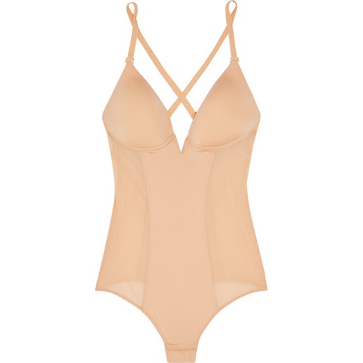 Underwired stretch-satin and mesh bodysuit bezowy Cosabella  NET-A-PORTER