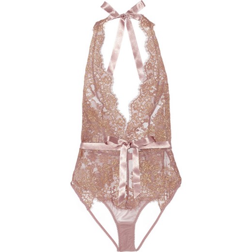 Iana metallic lace and stretch-tulle bodysuit rozowy L'Agent By Agent Provocateur  NET-A-PORTER