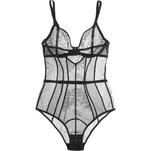 Layla lace, tulle and mesh bodysuit szary L'Agent By Agent Provocateur  NET-A-PORTER