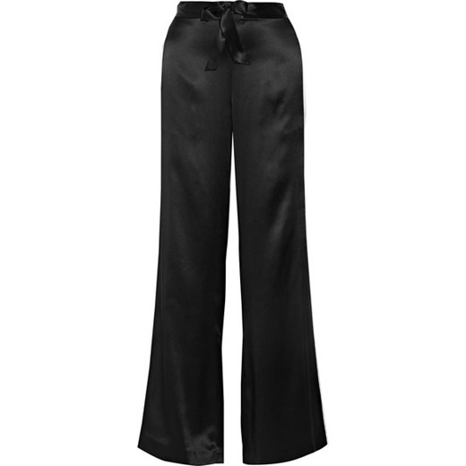 Silk-charmeuse wide-leg pants czarny La Ligne  NET-A-PORTER