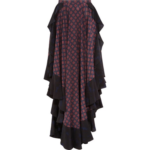 Asymmetric ruffled printed silk maxi skirt  Lanvin  NET-A-PORTER
