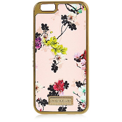 Pink floral print suitcase