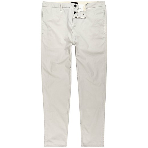 Light grey slim fit chino trousers  River Island szary  
