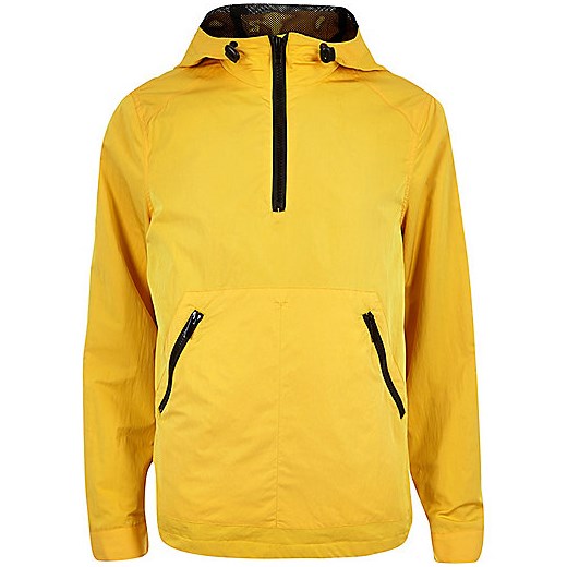 Yellow zipped mesh jacket 