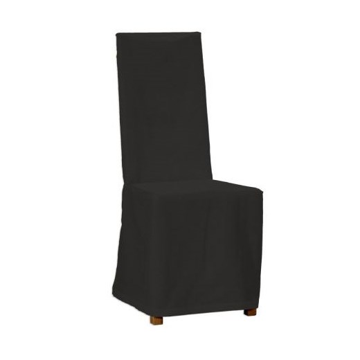 Dekoria Sukienka na krzesło Kaustby bez wiązań, czarny, krzesło Kaustby, Loneta