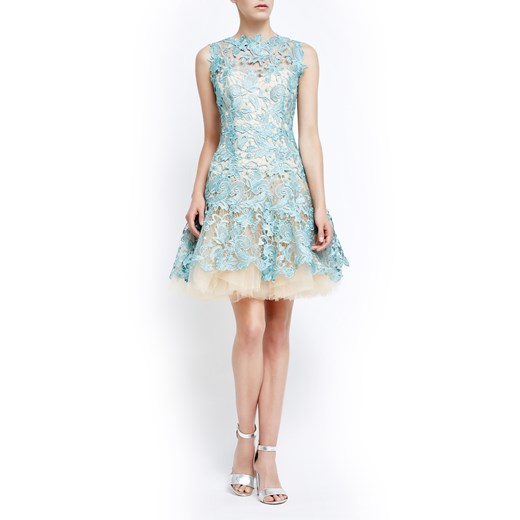 Miętowa sukienka z koronki Romance Fashion Manufacturer zielony 34 Alise