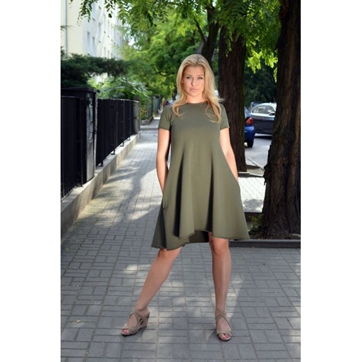 Sukienka klosz szary Sandra Morawska M showroom.pl