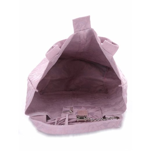 VITTORIA GOTTI Made in Italy Torebka Skórzana Shopperbag w Tłoczone Wzory Pudrowy Róż (kolory) fioletowy Vittoria Gotti  PaniTorbalska