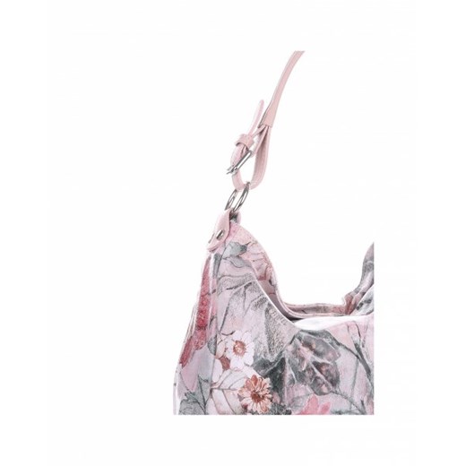 VITTORIA GOTTI Made in Italy Modna Torebka Skórzana Shopper w Kwiaty Multikolorowa Różowa (kolory)