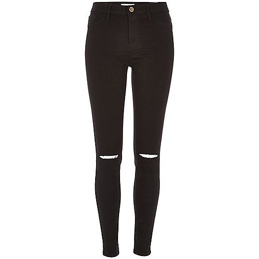 Black washed distressed Molly jeggings czarny River Island