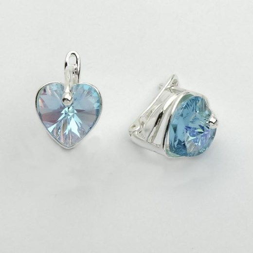 Srebrne kolczyki z kryształami Swarovskiego Crystal K3 1700 Aquamarine Polcarat Design   