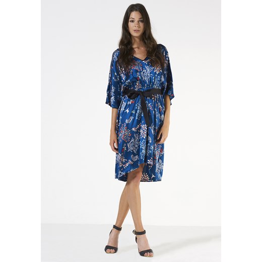SILK CREPE DE CHINE DRESS niebieski Stefanel S