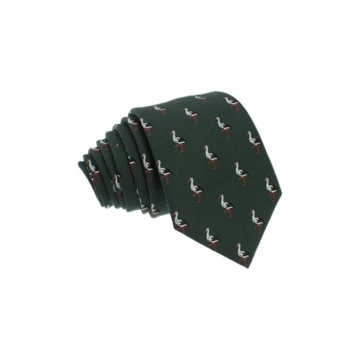 Krawat jedwabno-wełniany - bociany szary Republic Of Ties  