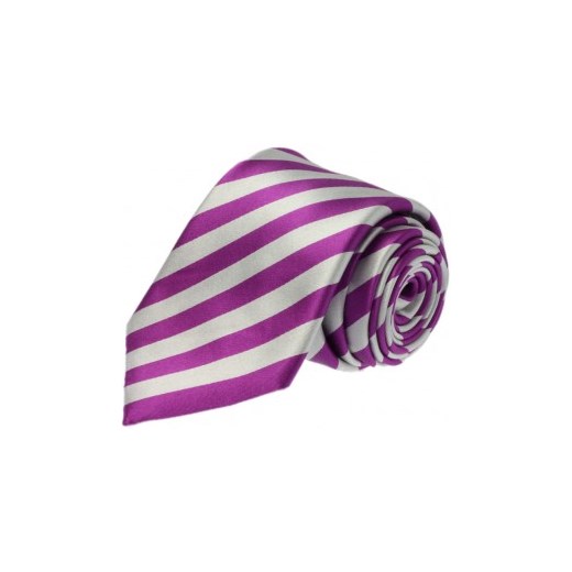 Krawat jedwabny w pasy fioletowy Republic Of Ties  
