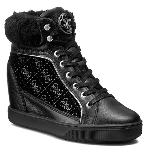 Sneakersy GUESS - Furr FLFUR4 SUE12 BLACK Guess czarny 35 eobuwie.pl