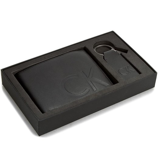 Duży Portfel Męski CALVIN KLEIN BLACK LABEL - Finn Gift Box K50K502073 Black 001 szary Calvin Klein Black Label  eobuwie.pl