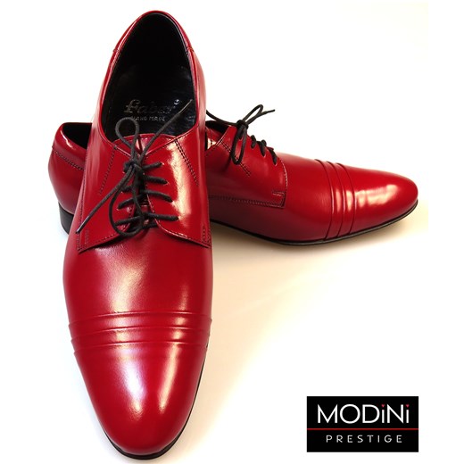 Czerwone buty męskie wizytowe Faber - Obuwie Męskie czerwony 42 promocyjna cena Modini 