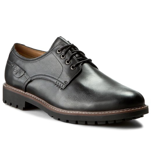 Półbuty CLARKS - Montacute Hall 203510847 Black Leather Clarks  44 eobuwie.pl