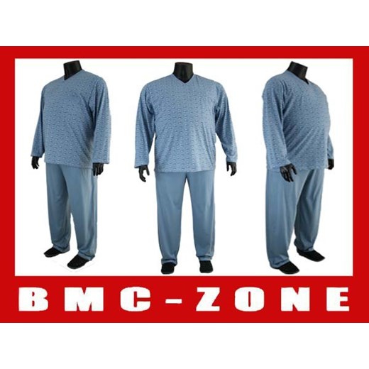 PIŻAMA MĘSKA WYSOKI WZROST BMC PIZ0060 rozmiary od 4XL do 5XL Big Men Certified bialy 5XL BMC