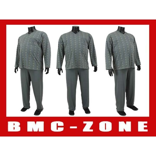 PIŻAMA MĘSKA BMC PIZ0071 rozmiary od 4XL do 6XL bialy Big Men Certified 5XL BMC