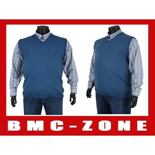 KAMIZELKA SWETROWA MĘSKA BMC KAM0047 rozmiary od 4XL do 8XL niebieski Big Men Certified 7XL BMC