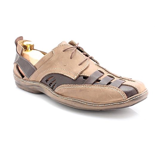 KENT 086 BRĄZ NUBUK - Bardzo wygodne letnie buty ze skóry naturalnej Kent bezowy 45 Tymoteo.pl - sklep obuwniczy