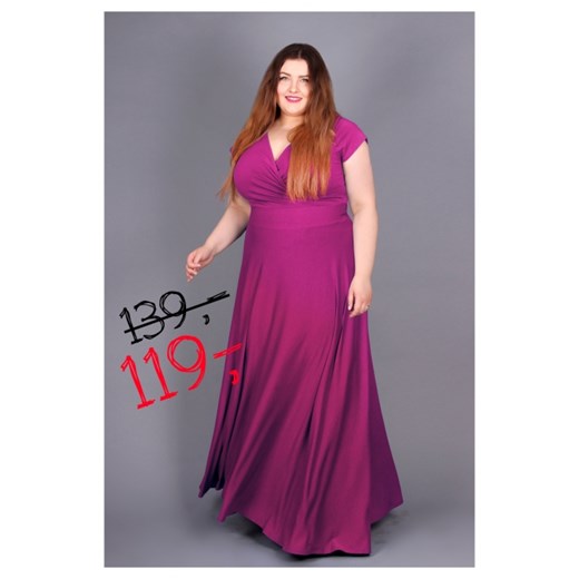 LETNIA DŁUGA SUKIENKA, JAGODOWA by 20inlove?by 20inlove czerwony 46 okazyjna cena 20inlove.pl