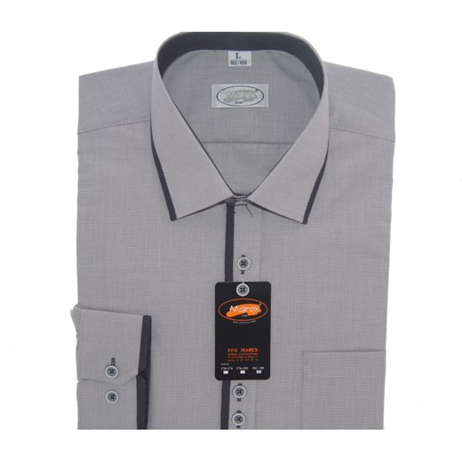 KOSZULA MĘSKA-WSTAWKI!REGULAR! ROZ.L 182-188 MX13 Marex Łódź szary L Modameskado6xl