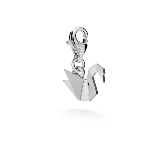 Srebrny charms zawieszka beads łabędź origami, srebro 925 : Srebro - kolor pokrycia - Pokrycie platyną, Wariant - Charms