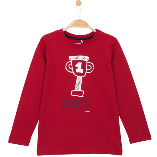 T-shirt z długim rękawem dla chłopca 9-12 lat czerwony Endo 134 endo.pl