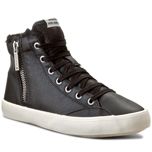 Sneakersy PEPE JEANS - Clinton Fur PLS30358 Black 999 Pepe Jeans szary 41 eobuwie.pl