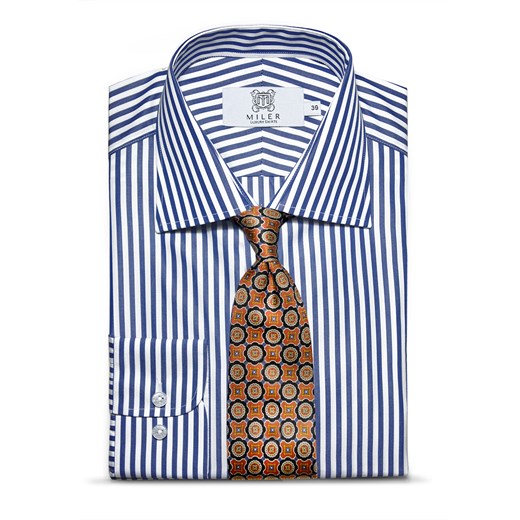 Koszula Bengal Stripe - niebieska Miler Luxury Shirts niebieski 41 Super Slim Miler Menswear