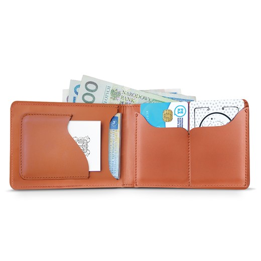 Skórzany portfel - Combo Wallet (koniakowy) pomaranczowy Manufaktura Miler Miler Menswear
