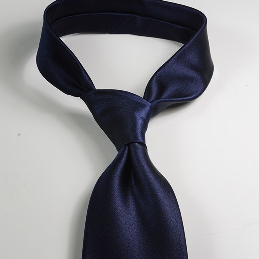 Krawat jedwabny - granatowy (gładki) granatowy Miler Menswear