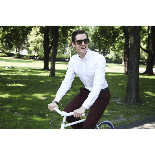 Koszula Oxford Button Down - biała Miler Luxury Shirts zielony 42 Classic Miler Menswear