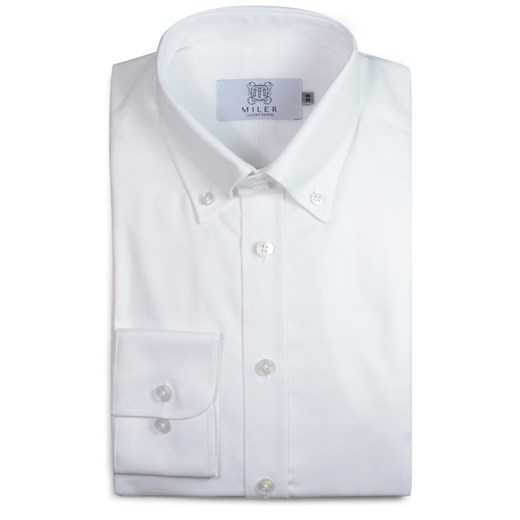 Koszula Oxford Button Down - biała szary Miler Luxury Shirts 41 Classic Miler Menswear