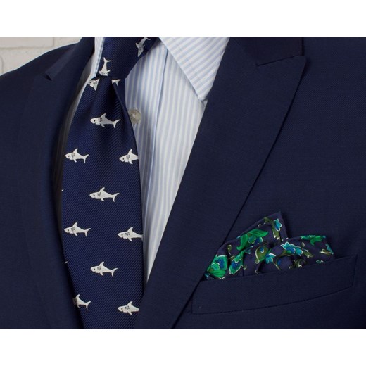 Krawat jedwabny  - rekiny