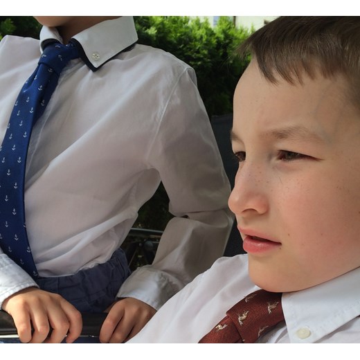 Krawat dla dzieci - lisy (brąz)