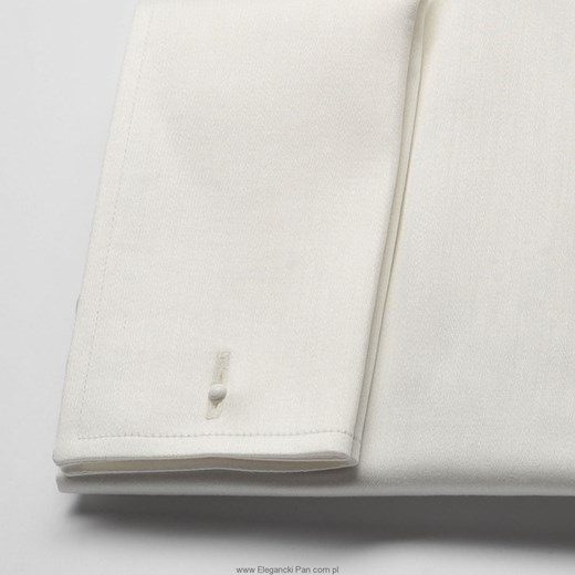 Elegancka śmietankowa (ecru) koszula z krytą listwą SLIM FIT