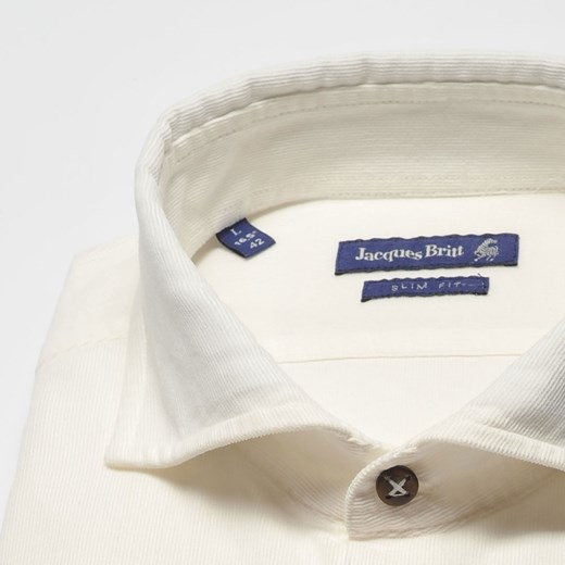Koszula męska Jacques Britt Blue Label kremowy delikatny sztruks - rozmiar 40