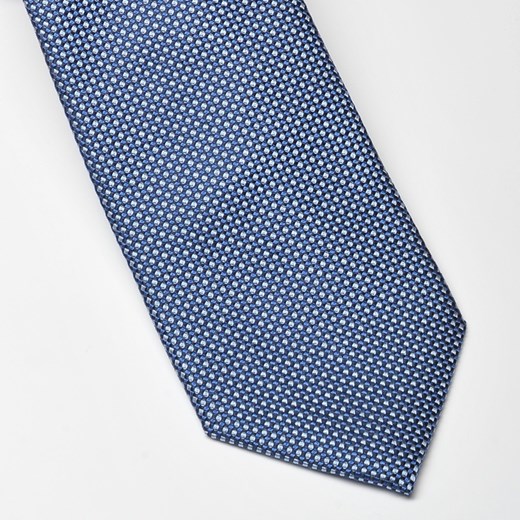 Niebieski krawat jedwabny w niebieski mikrowzór