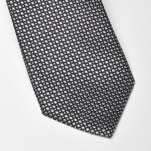 Elegancki szary krawat jedwabny Profuomo w mikrowzór