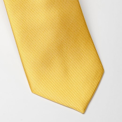 Żółty krawat jedwabny