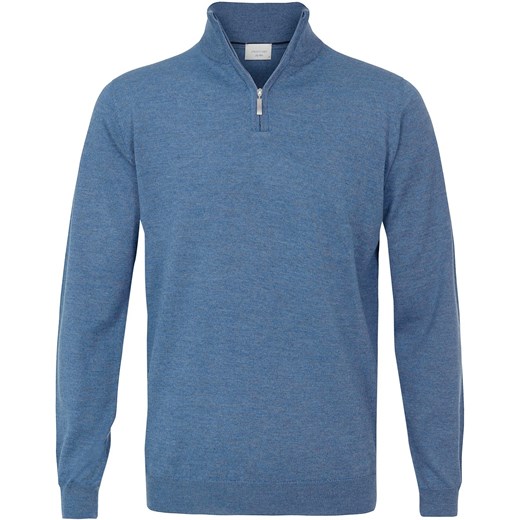 Błękitny sweter z wełny z merynosów