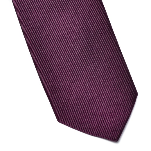 Krawat jedwabny oberżyna, wąski 6,5cm
