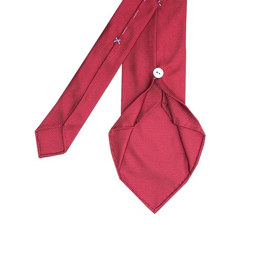 Jedwabny czerwony krawat Profuomo Imperial Oxford 7 fold