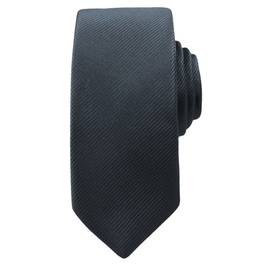 Jednokolorowy krawat - śledzik Angelo di Monti KRADM1128 czarny Angelo Di Monti  JegoSzafa.pl
