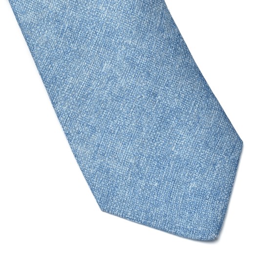 Elegancki błękitny pastelowy lniany krawat Van Thorn